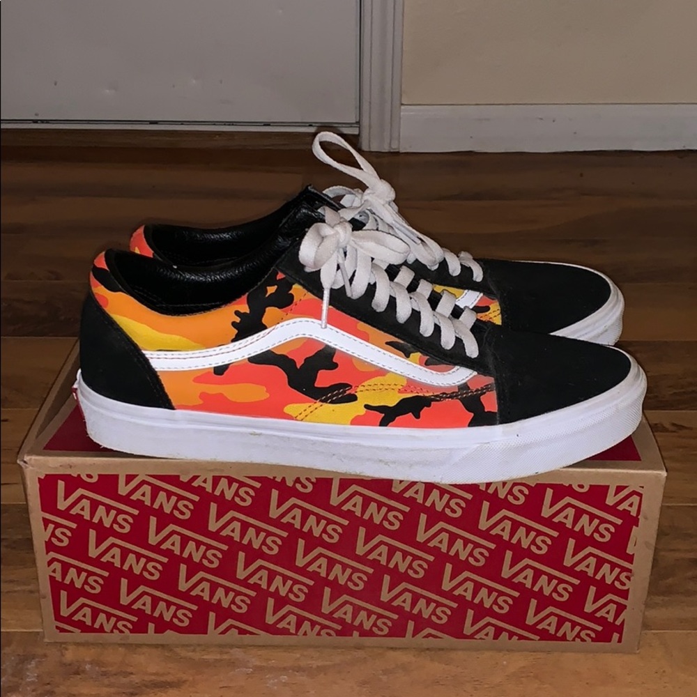 Fire camo vans